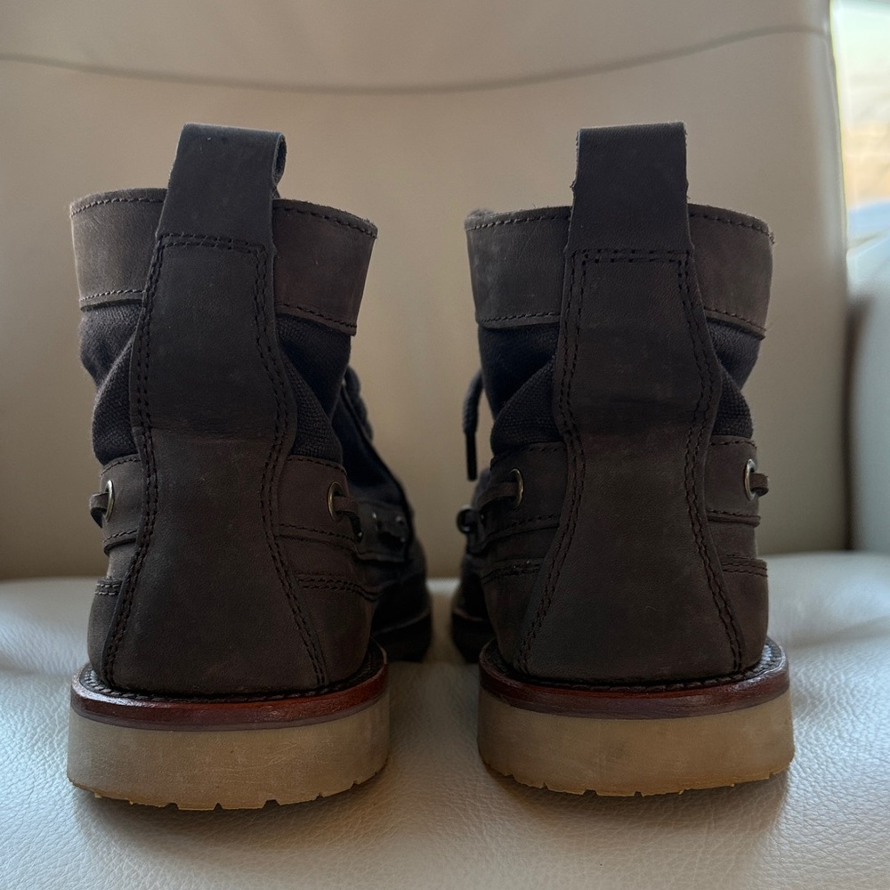 👍New Men’s Lands' End Dark Brown Leather Boots size 9.5 - Picture 3 of 12